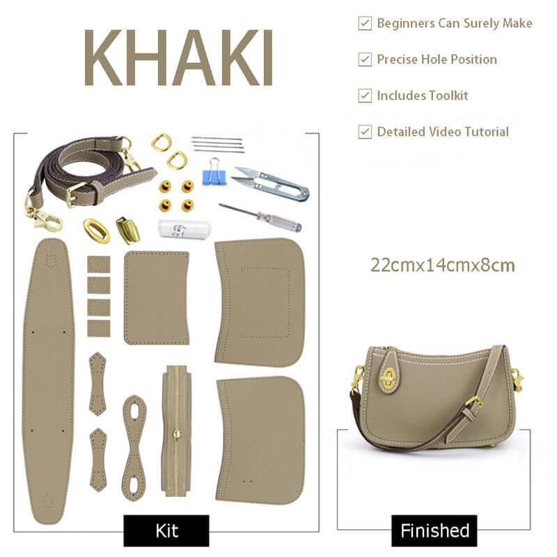 Swinger Bag Leather DIY Kit Babylon Leather - Babylon LeatherBabylon LeatherSY48-Khaki-White
