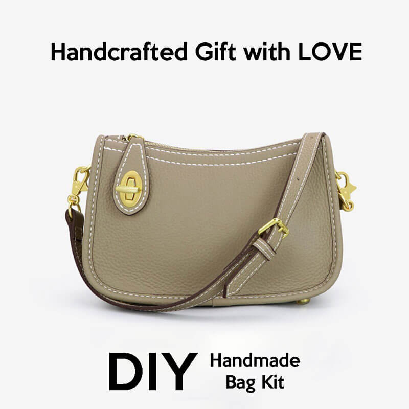 Swinger Bag Leather DIY Kit ¨C Babylon Leather - Babylon LeatherBabylon LeatherSY48 - Matching Color - Lychee Pattern Leather - Khaki