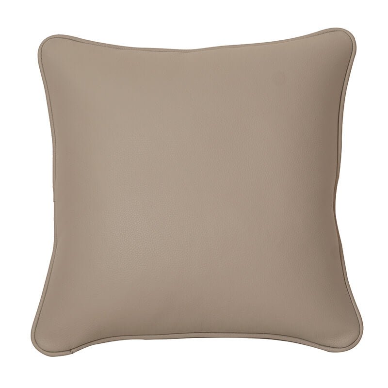 Textured Top Grain Cowhide Leather Lumbar Pillow Cover - Babylon LeatherBabylon LeatherZNP03-Beige-30 × 50 cm-Stitched-Edge Style- Pillowcase Only