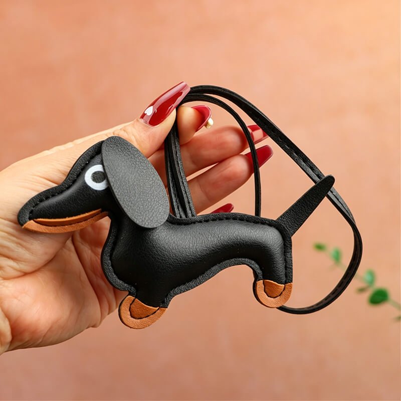 Tiny Dachshund PU Leather Bag Charm – Babylon Leather - Babylon LeatherBabylon LeatherLLZ35-Black