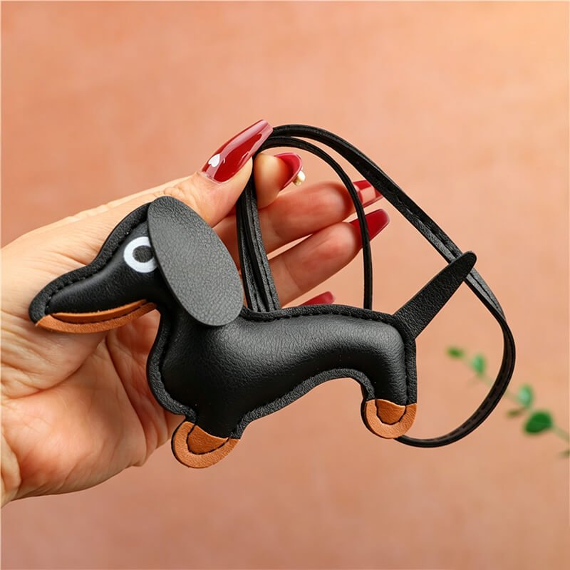 Tiny Dachshund PU Leather Bag Charm – Babylon Leather - Babylon LeatherBabylon LeatherLLZ35-Brown
