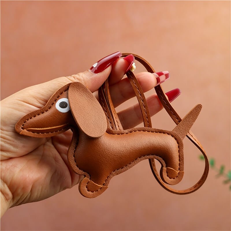 Tiny Dachshund PU Leather Bag Charm – Babylon Leather - Babylon LeatherBabylon LeatherLLZ35-Brown