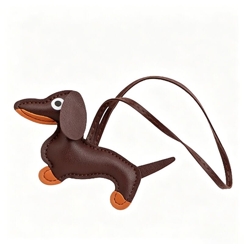 Tiny Dachshund PU Leather Bag Charm – Babylon Leather - Babylon LeatherBabylon LeatherLLZ35-Brown