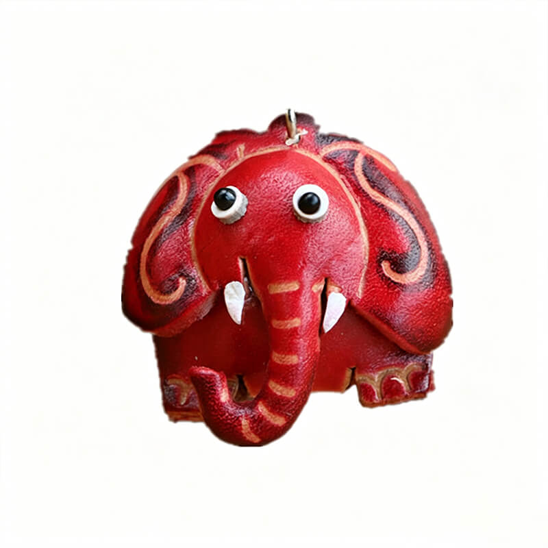 Tiny Elephant Leather Bag Charm – Babylon Leather - Babylon LeatherBabylon LeatherLLZ16-Red