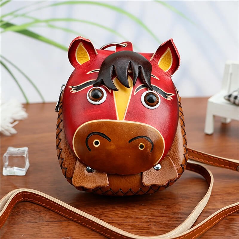 Tiny Horse - Shaped Leather Coin Purse – Babylon Leather - Babylon LeatherBabylon LeatherLLZ117-Red