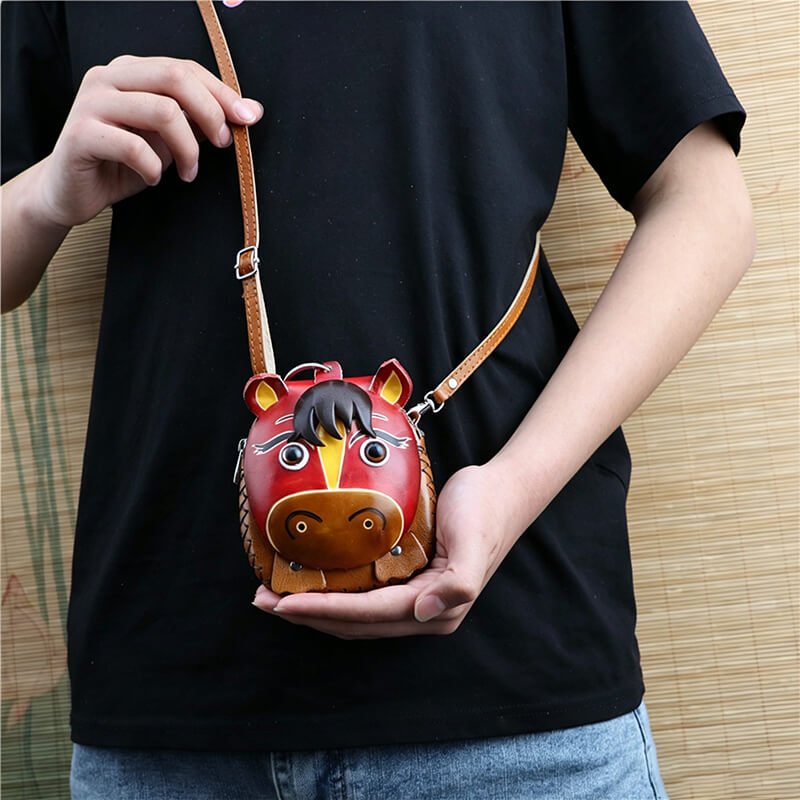 Tiny Horse - Shaped Leather Coin Purse – Babylon Leather - Babylon LeatherBabylon LeatherLLZ117-Red