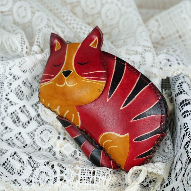 Tiny Kitten Shape Leather Charm – Babylon Leather - Babylon LeatherBabylon LeatherLL73-Red
