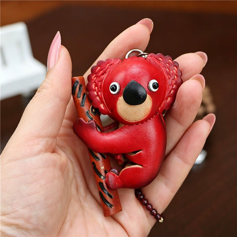 Tiny Koala Leather Bag Charm – Babylon Leather - Babylon LeatherBabylon LeatherLLZ101-Red