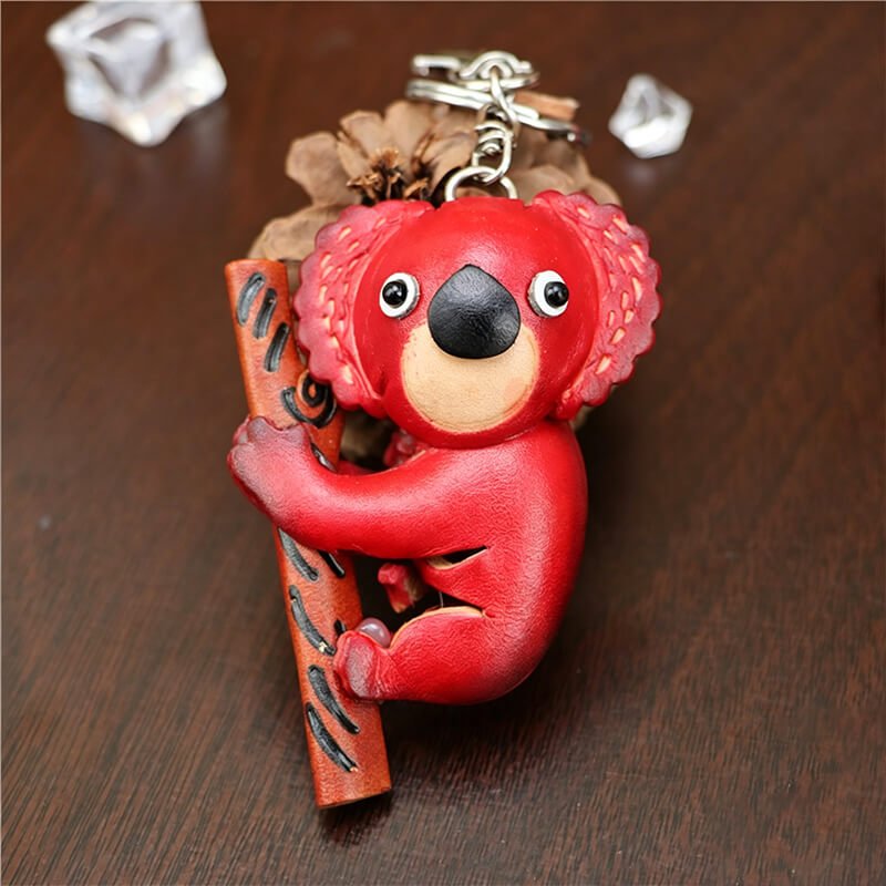 Tiny Koala Leather Bag Charm – Babylon Leather - Babylon LeatherBabylon LeatherLLZ101-Red