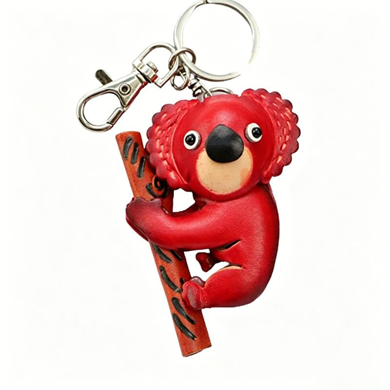 Tiny Koala Leather Bag Charm – Babylon Leather - Babylon LeatherBabylon LeatherLLZ101-Red