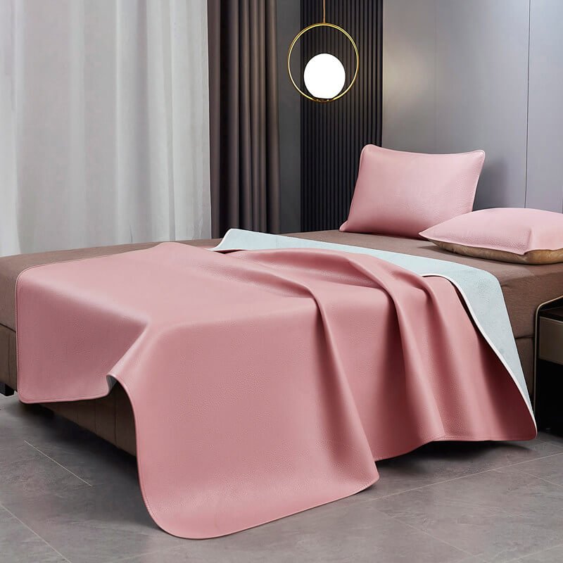 Top Grain Buffalo Leather Bed Mat and Pillowcase Set - Babylon LeatherBabylon LeatherBMN02-Pink-4.0mm Thick - Single Piece-0.8m Bed