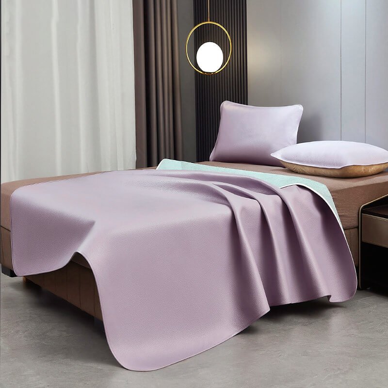 Top Grain Buffalo Leather Bed Mat and Pillowcase Set - Babylon LeatherBabylon LeatherBMN02-Purple-4.0mm Thick - Single Piece-0.8m Bed
