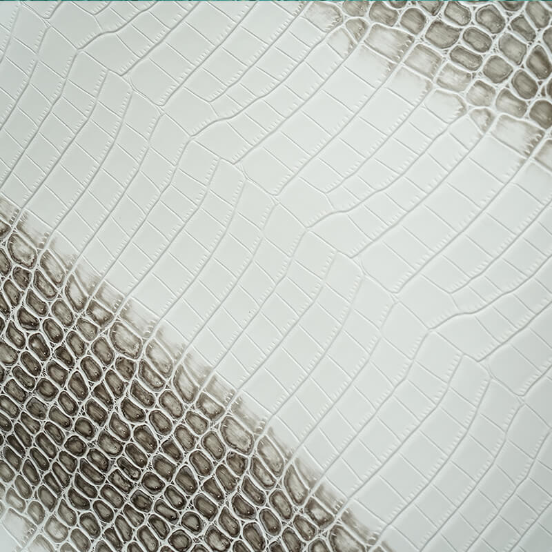 Top Grain Crocodile Embossed Leather – Babylon Leather - Babylon LeatherBabylon LeatherLT020-White with Grey Antiquing 1-1.0-1.2mm-5 sq. ft.