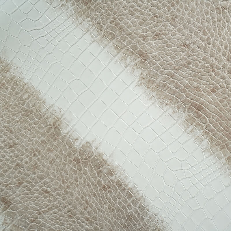 Top Grain Crocodile Embossed Leather – Babylon Leather - Babylon LeatherBabylon LeatherLT020-White with Grey Antiquing 2-1.0-1.2mm-5 sq. ft.