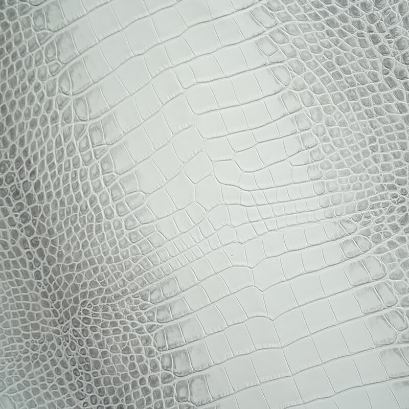 Top Grain Crocodile Embossed Leather – Babylon Leather - Babylon LeatherBabylon LeatherLT020-White with Grey Antiquing 3-1.0-1.2mm-5 sq. ft.