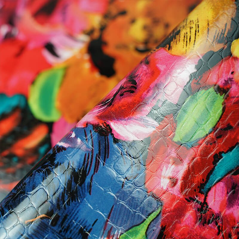 Top Grain Floral Printed Stone Grain Leather – Babylon Leather - Babylon LeatherBabylon LeatherLT046-Multi Corlor-1.5-1.7mm-5 sq. ft.