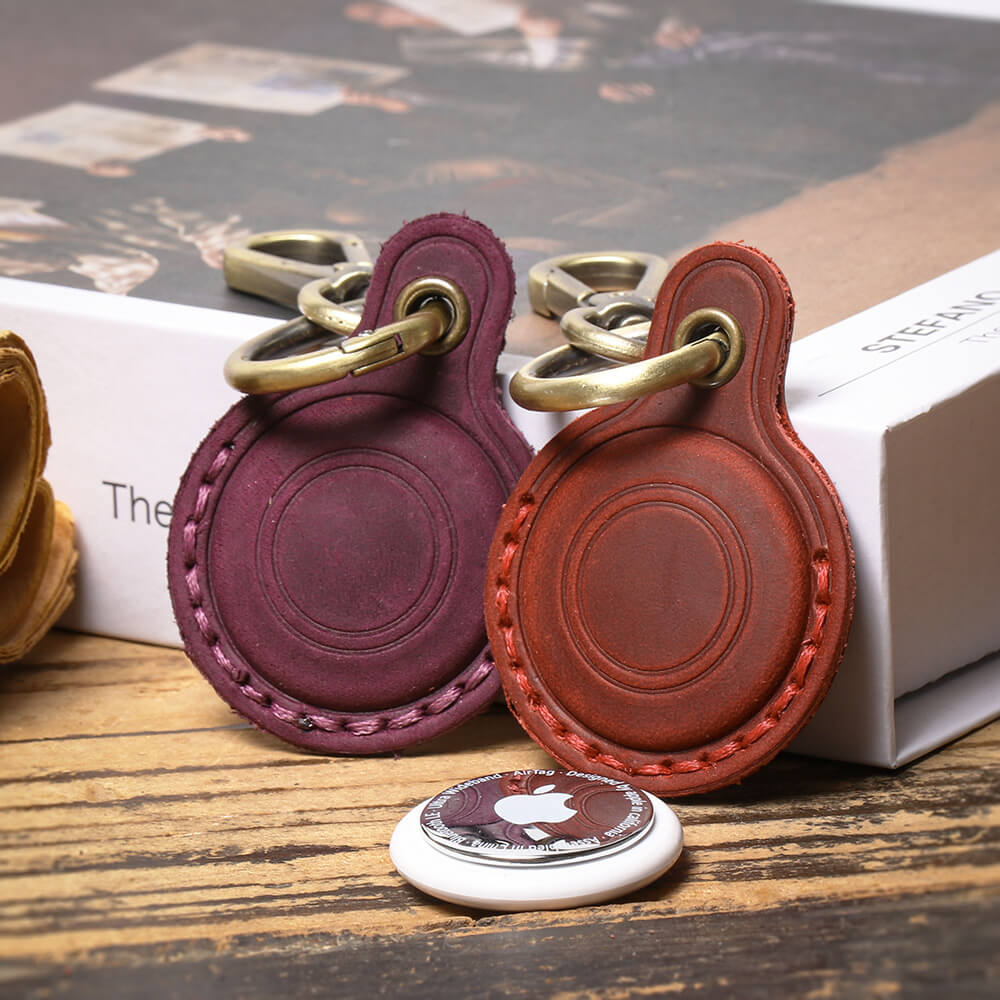 Top - Grain Leather AirTag Holder Tracker Cover – Babylon Leather - Babylon LeatherBabylon LeatherLJ136-Brown
