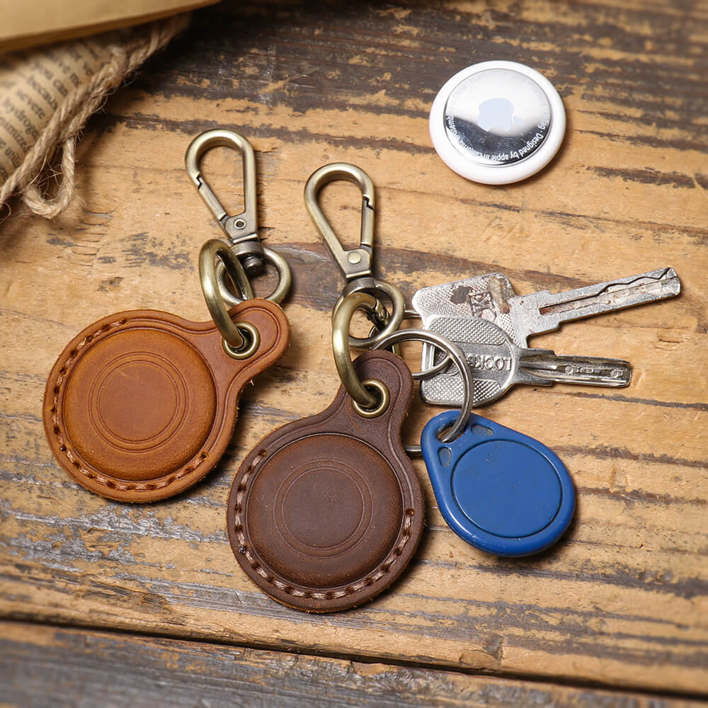 Top - Grain Leather AirTag Holder Tracker Cover – Babylon Leather - Babylon LeatherBabylon LeatherLJ136-Brown