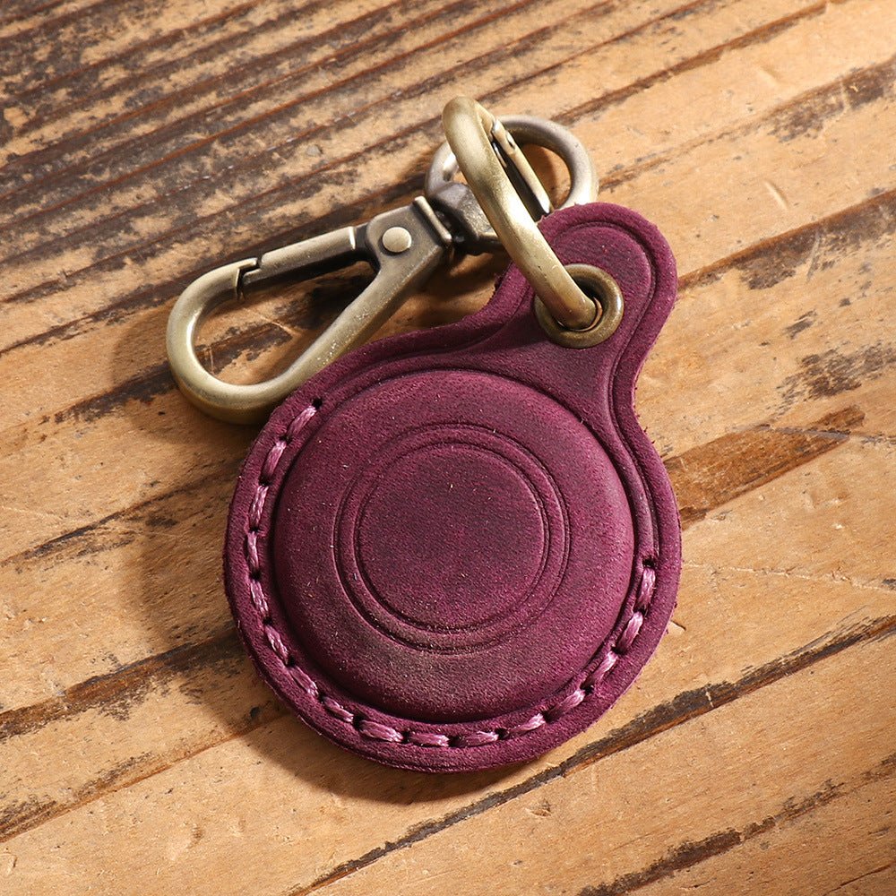 Top - Grain Leather AirTag Holder Tracker Cover – Babylon Leather - Babylon LeatherBabylon LeatherLJ136-Purple
