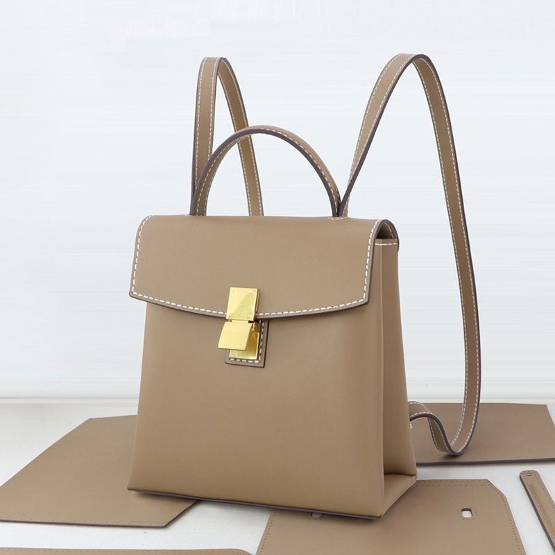 Top - Grain Leather Backpack DIY Kit – Babylon Leather - Babylon LeatherBabylon LeatherSY17 - Caramel - White