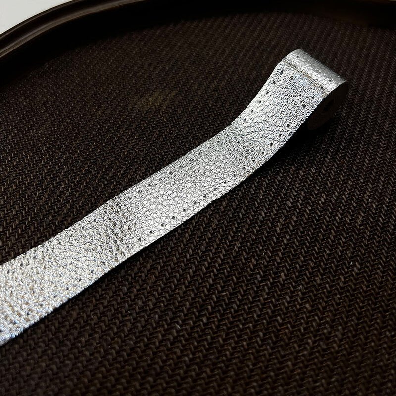 Top-Grain Leather Binding Strip for Edging and Repair – Babylon Leather - Babylon LeatherBabylon LeatherPP17-Bright Silver-2 × 30 cm