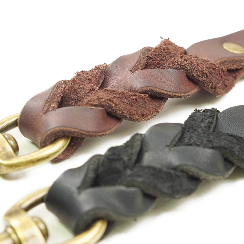 Top - Grain Leather Braided Dog Leash – Babylon Leather - Babylon LeatherBabylon LeatherLP08-Black-L
