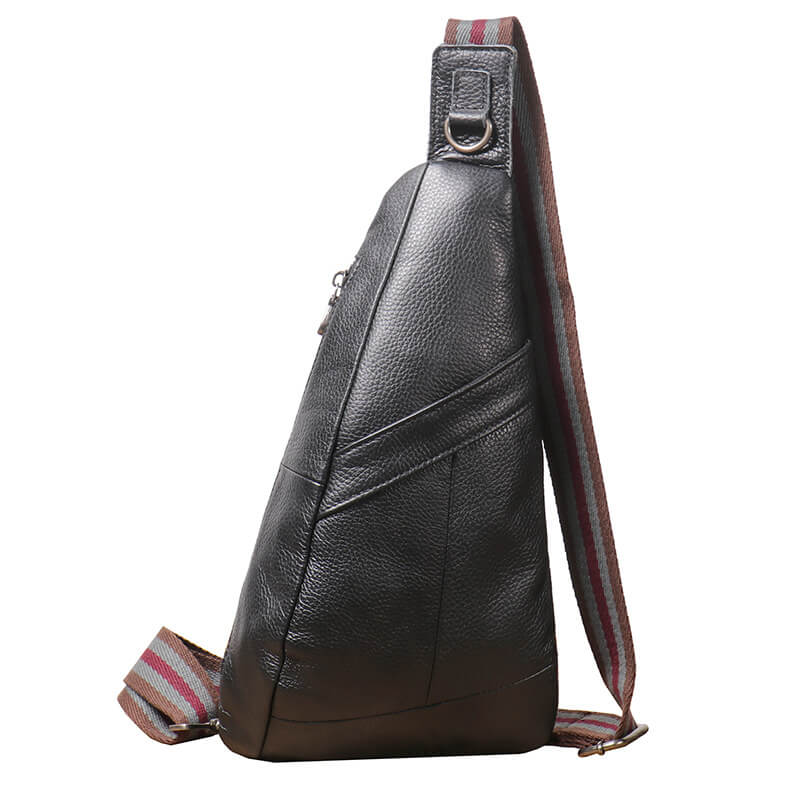 Top Grain Leather Compact Shoulder Sling Bag for Men – Babylon Leather - Babylon LeatherBabylon LeatherLJ096 - Black - A