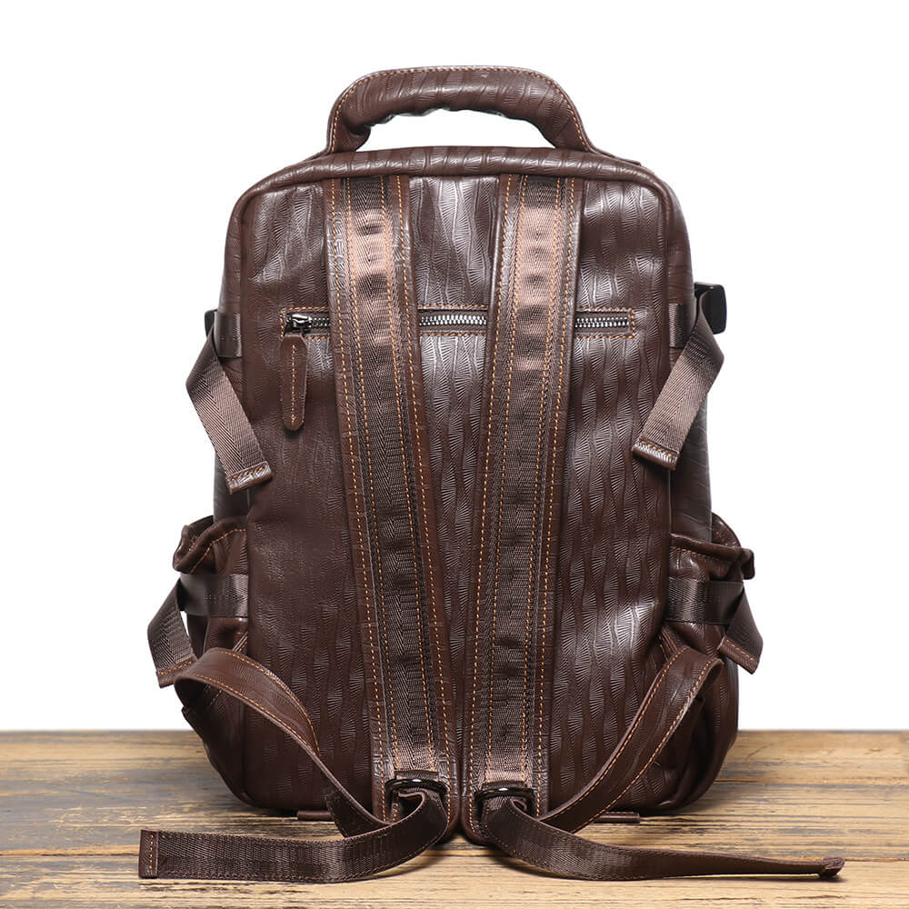 Top Grain Leather Laptop Backpack for Men – Babylon Leather - Babylon LeatherBabylon LeatherLJ086 - Coffee
