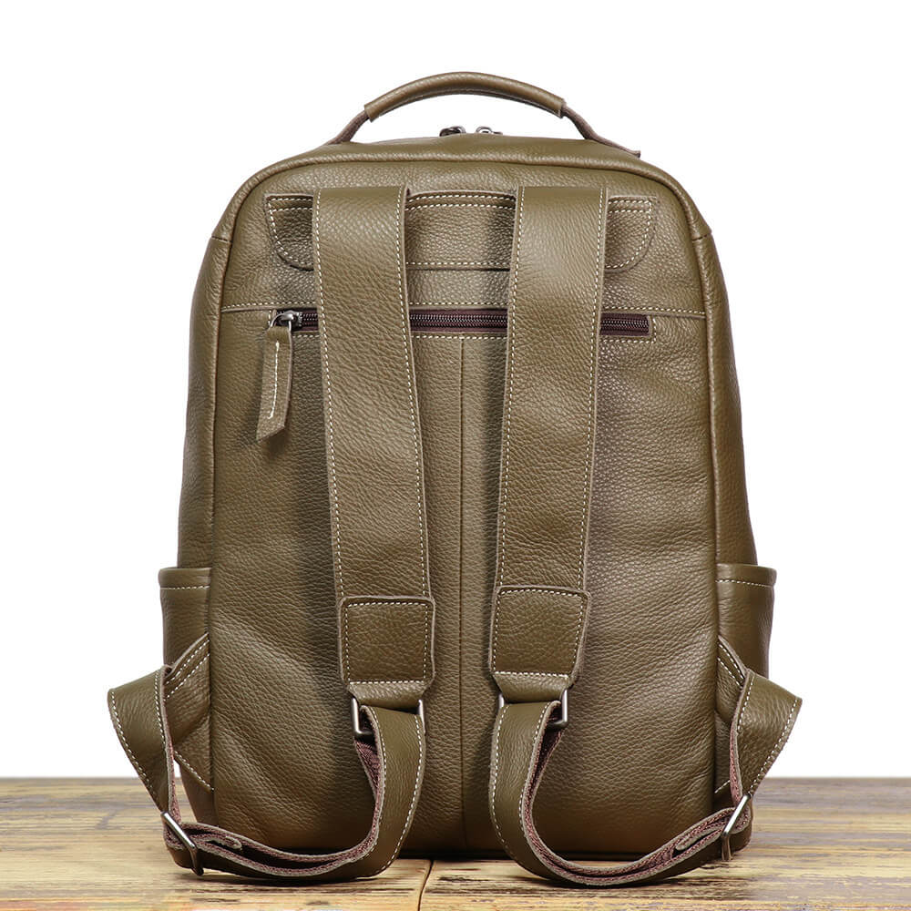 Top Grain Leather Laptop Backpack Travel Bag – Babylon Leather - Babylon LeatherBabylon LeatherLJ055 - Green