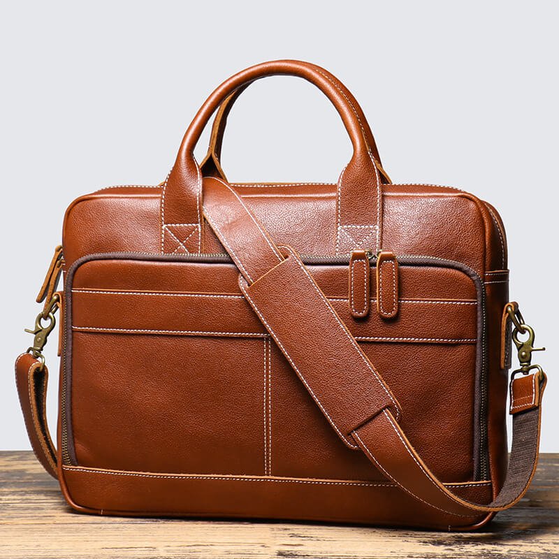 Top Grain Leather Laptop Briefcase – Babylon Leather - Babylon LeatherBabylon LeatherLJ083 - Caramel