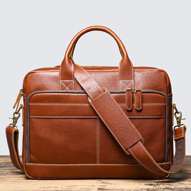 Top Grain Leather Laptop Briefcase – Babylon Leather - Babylon LeatherBabylon LeatherLJ083 - Caramel