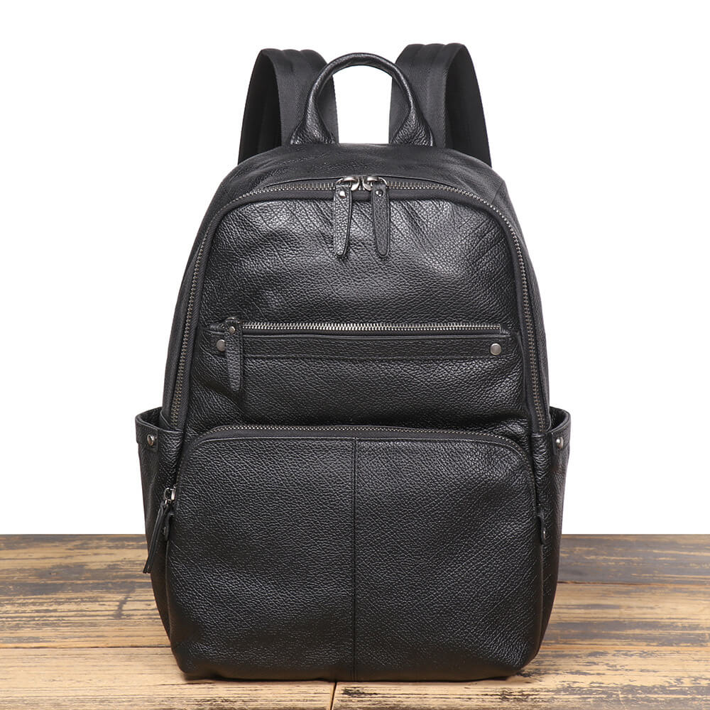 Top - Grain Leather Large - Capacity Men’s Travel & Work Backpack – Babylon Leather - Babylon LeatherBabylon LeatherLJ106-Black
