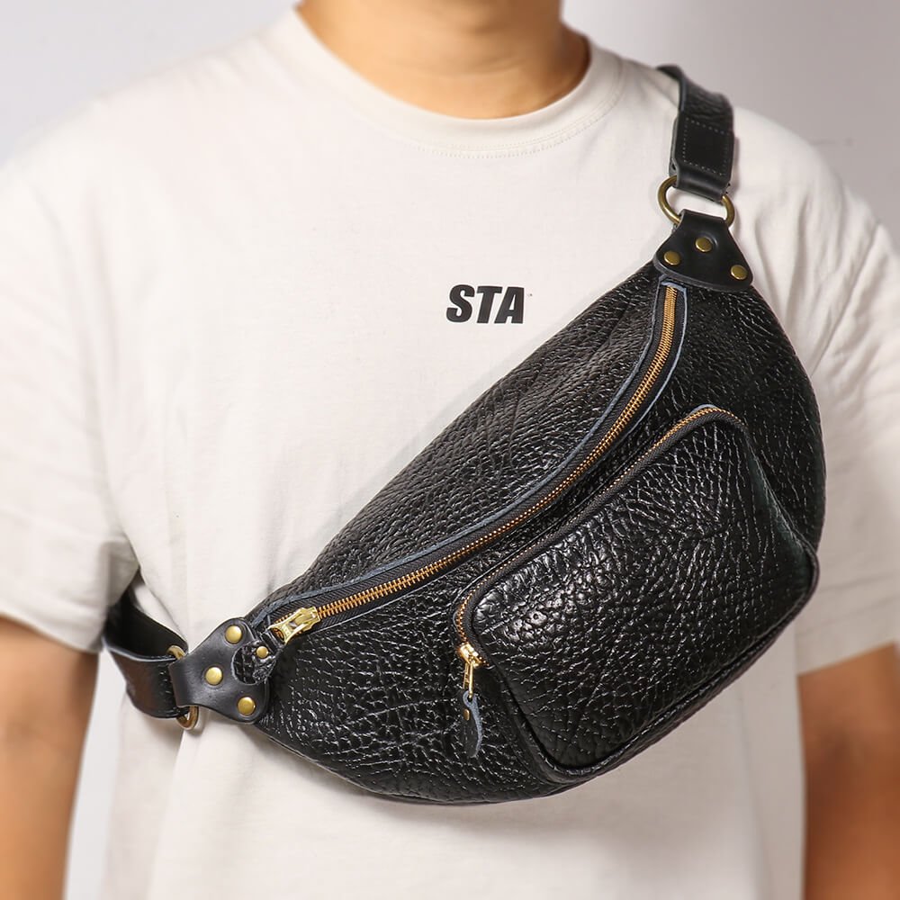 Top Grain Leather Men’s Crossbody Sling Bag – Babylon Leather - Babylon LeatherBabylon LeatherLJ102-Black