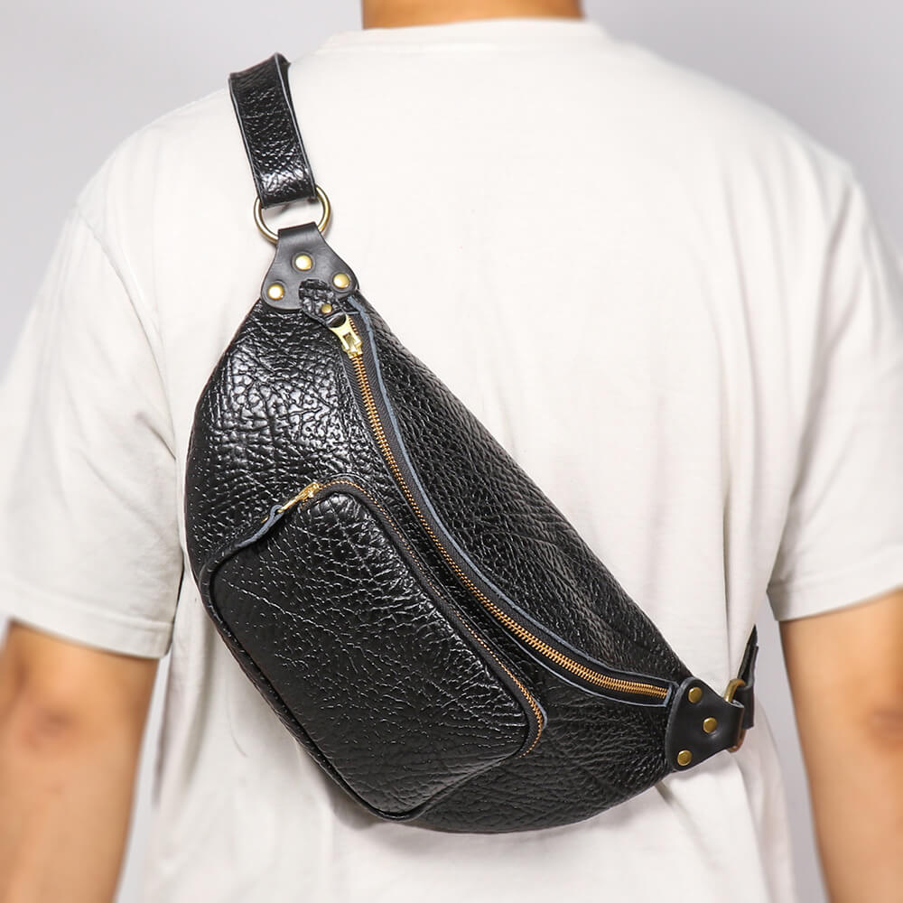Top Grain Leather Men’s Crossbody Sling Bag – Babylon Leather - Babylon LeatherBabylon LeatherLJ102-Black