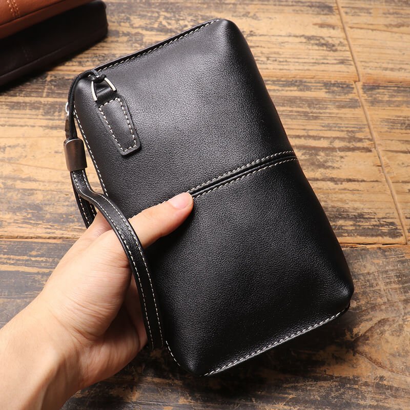 Top - Grain Leather Organizer Wristlet Wallet – Babylon Leather - Babylon LeatherBabylon LeatherLJ119-Brown