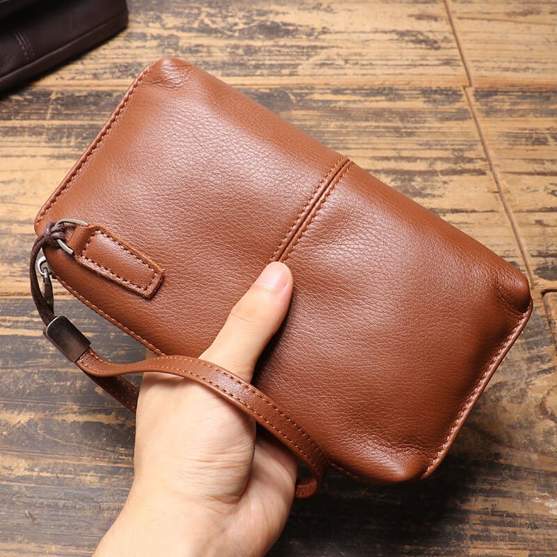 Top - Grain Leather Organizer Wristlet Wallet – Babylon Leather - Babylon LeatherBabylon LeatherLJ119-Brown