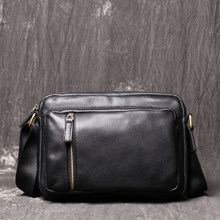 Top Grain Leather Shoulder Messenger Bag – Babylon Leather - Babylon LeatherBabylon LeatherLJ082 - Black