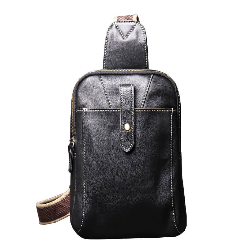 Top - Grain Leather Sling Chest Bag for Men – Babylon Leather - Babylon LeatherBabylon LeatherLJ151-Black