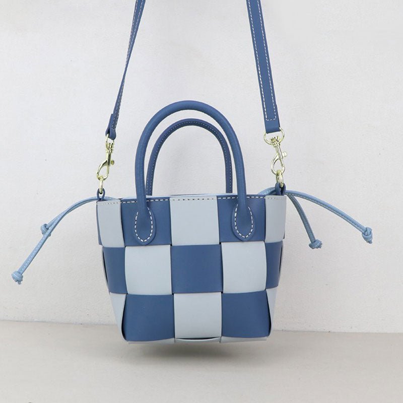 Top - Grain Leather Woven Bag DIY Kit – Babylon Leather - Babylon LeatherBabylon LeatherSY22 - Caramel - White