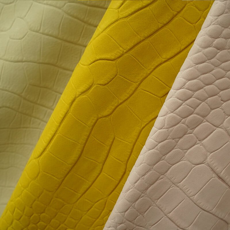 Top Grain Nubuck Crocodile Embossed Leather – Babylon Leather - Babylon LeatherBabylon LeatherLT035-Beige-1.2-1.3mm-5 sq. ft.