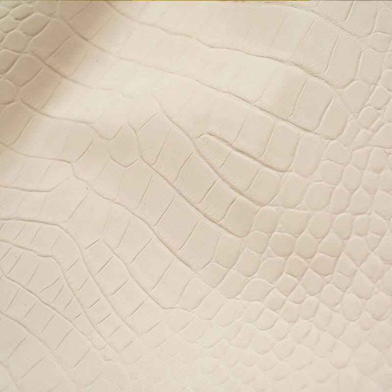 Top Grain Nubuck Crocodile Embossed Leather – Babylon Leather - Babylon LeatherBabylon LeatherLT035-Beige-1.2-1.3mm-5 sq. ft.