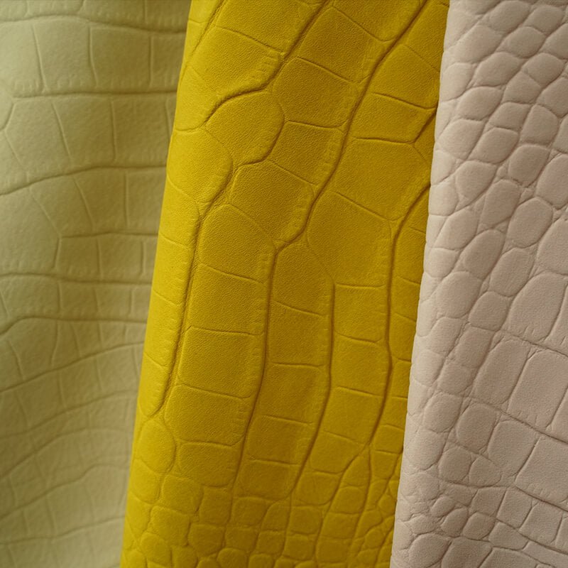 Top Grain Nubuck Crocodile Embossed Leather – Babylon Leather - Babylon LeatherBabylon LeatherLT035-Beige-1.2-1.3mm-5 sq. ft.