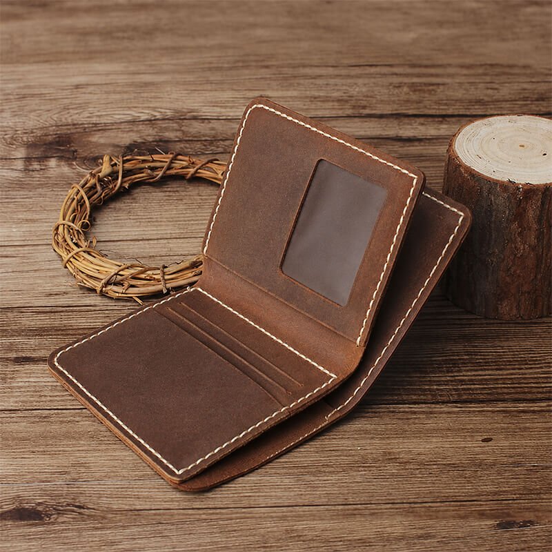 Trifold License Wallet Crazy Horse Leather DIY Kit – Babylon Leather - Babylon LeatherBabylon LeatherCY35-Brown