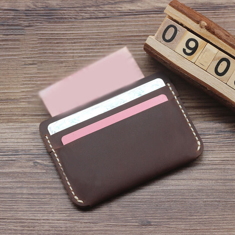 Ultra-Thin Card Wallet Crazy Horse Leather DIY Kit – Babylon Leather - Babylon LeatherBabylon LeatherCY62-Brown