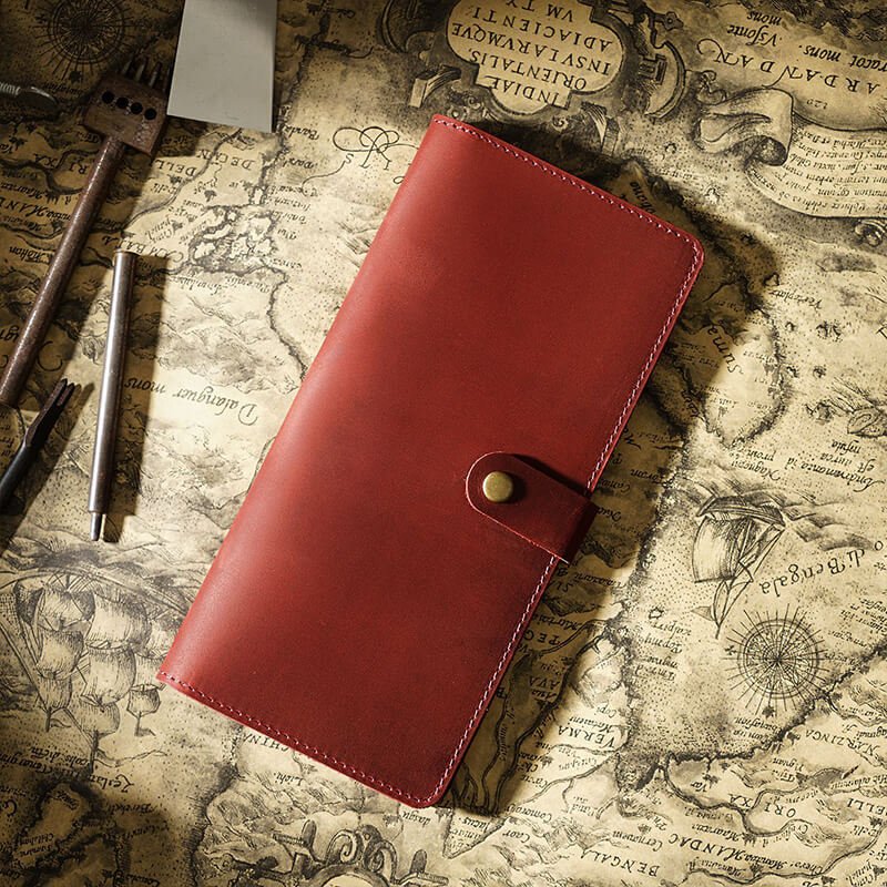 Unisex Long Clutch Wallet – Babylon Leather - Babylon LeatherBabylon LeatherAN51-Wine Red