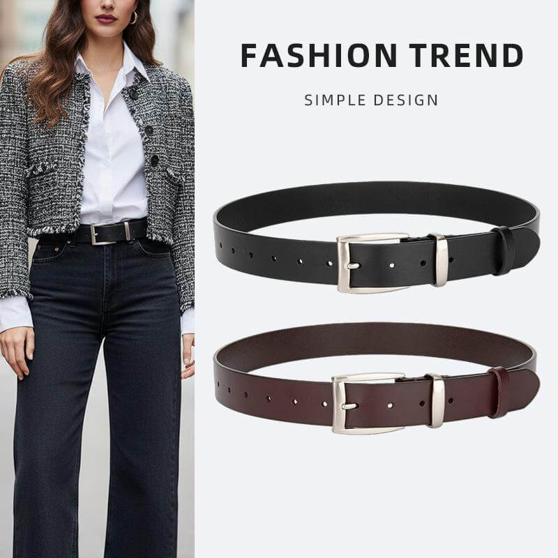 Unisex Top - Grain Cowhide Belt with Smooth Buckle – Babylon Leather - Babylon LeatherBabylon LeatherDJ05-Brown