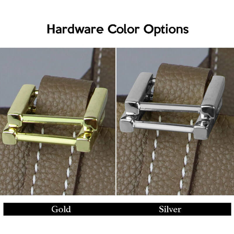 Unlined Leather Picotin Bag DIY Kit ¨C - Babylon Leather - Babylon LeatherBabylon LeatherSY01 - Unlined - Brown - Large - Gold & White