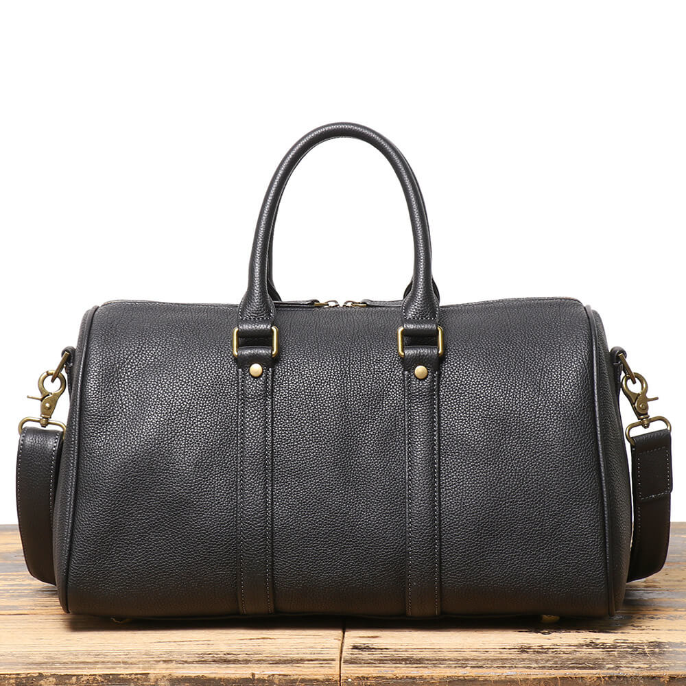 Urban Top - Grain Leather Barrel Duffel Bag – Babylon Leather - Babylon LeatherBabylon LeatherLJ115-Black