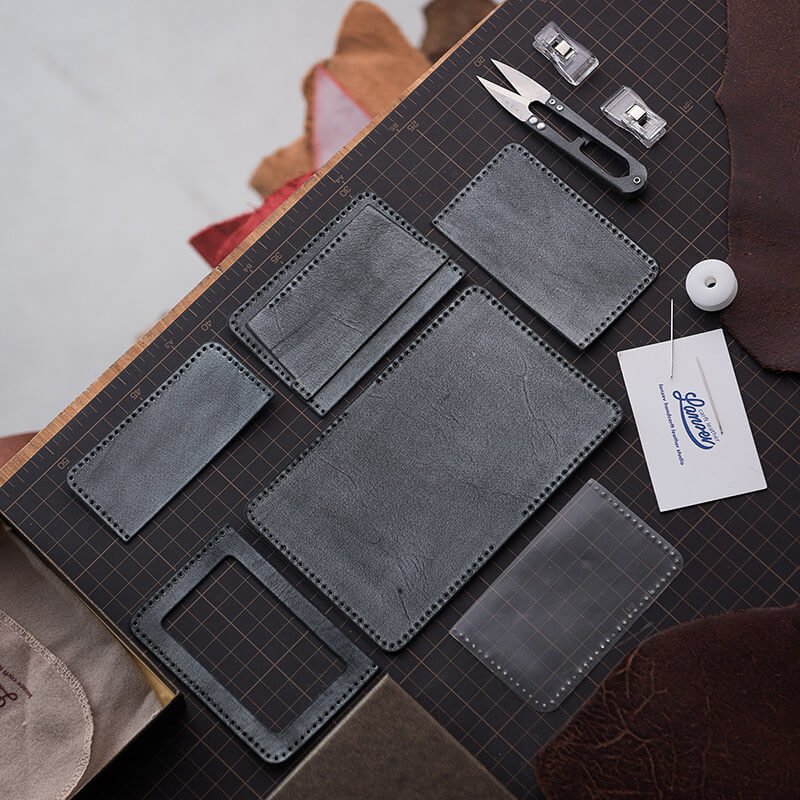 Vegetable - Tanned Leather Card Case DIY Kit – Babylon Leather - Babylon LeatherBabylon LeatherLZ55-Black-Fog Wax Leather