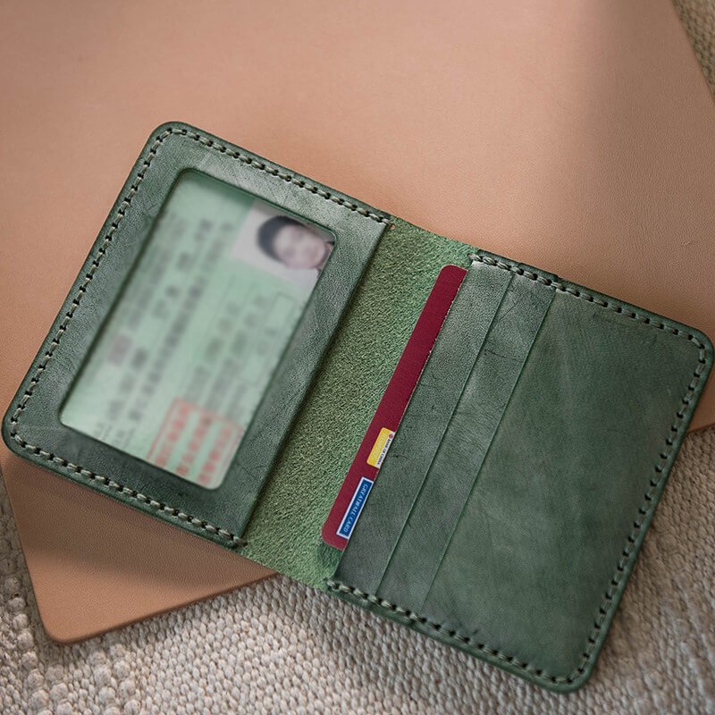 Vegetable - Tanned Leather Card Case DIY Kit – Babylon Leather - Babylon LeatherBabylon LeatherLZ55-Green-Fog Wax Leather